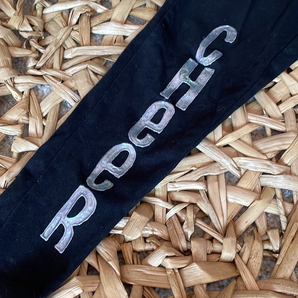 6/6X Girls Cheer Black Leggings Crop - Picture 2 of 4